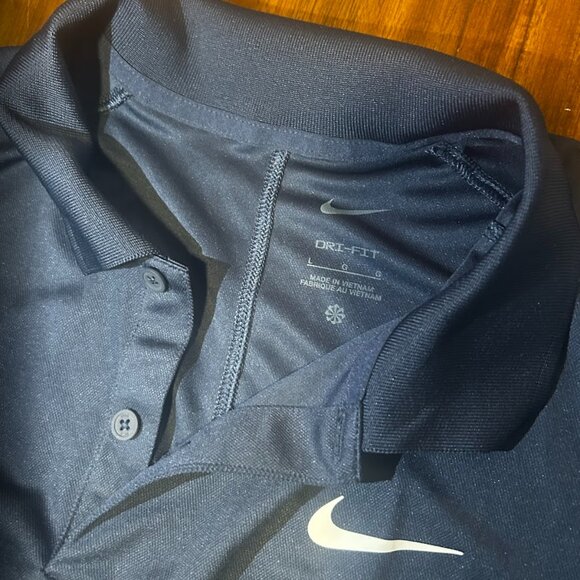 Men’s Nike Dri-Fit Navy Blue Polo – Size Large - Picture 1 of 3